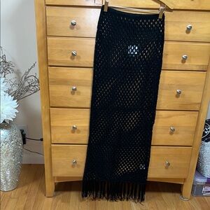 Elegant Black Fringe Skirt